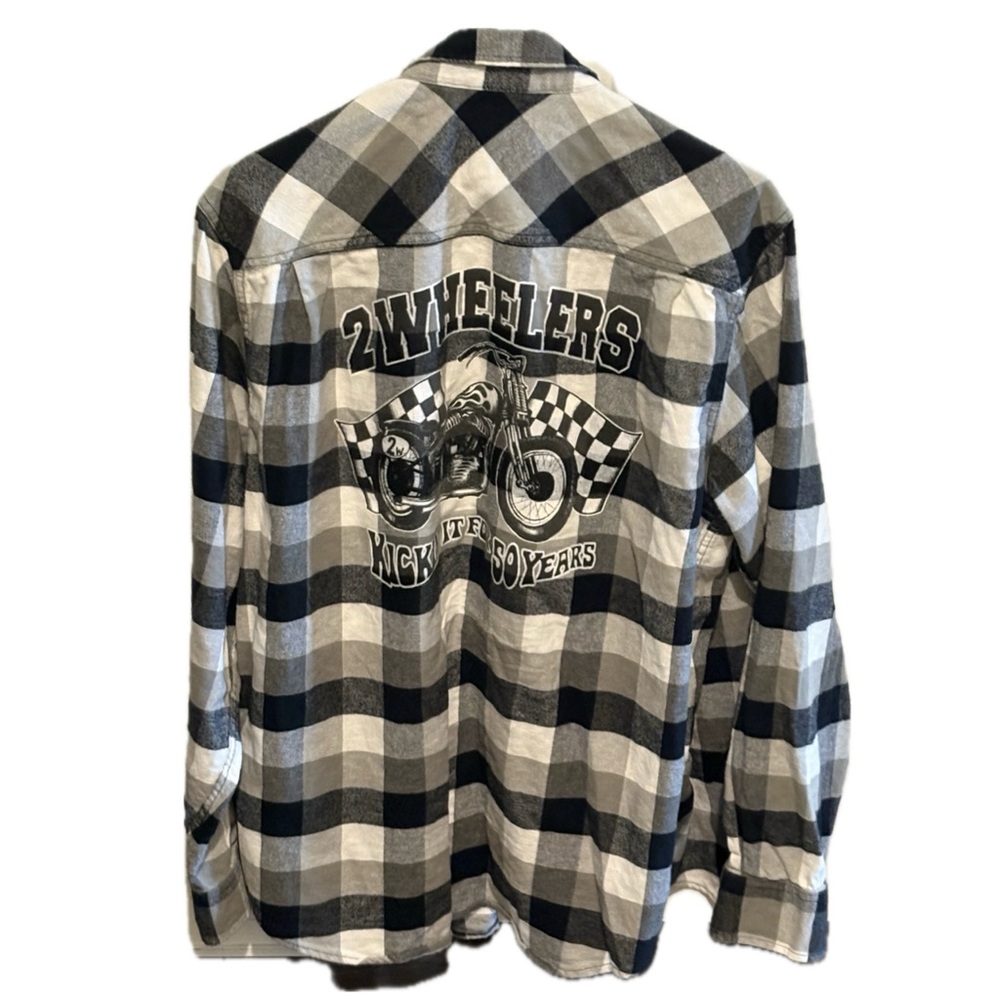 Weatherproof Vintage 2 Wheelers Riding Flannel Shirt